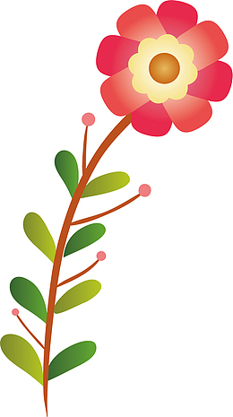 矢量图一枝好看的小红花