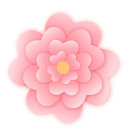 矢量装饰微立体粉色花卉元素