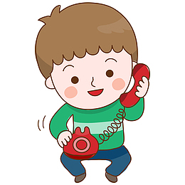 正在打电话的小男孩