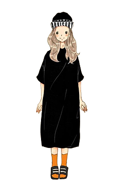 黑衣卡通女生