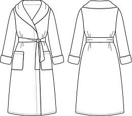 简笔画服饰系带浴袍