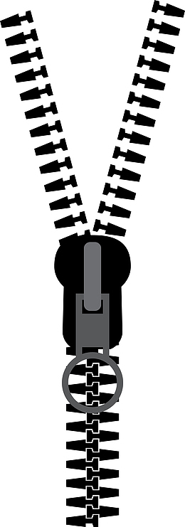 黑色牛仔拉链矢量图