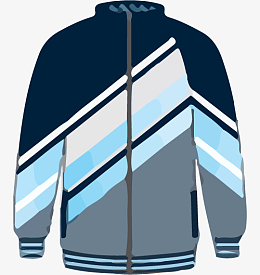 手绘风格男式夹克圆领免抠