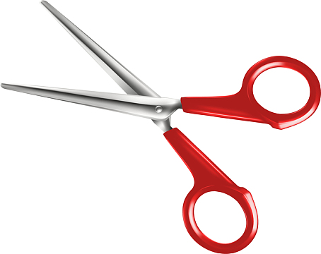 卡通红色手柄剪刀