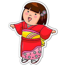 穿着和服的小女孩