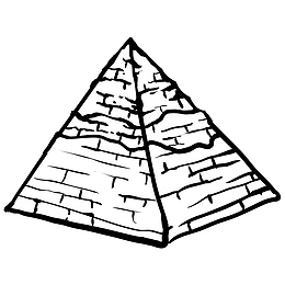 手绘卡通简洁金字塔