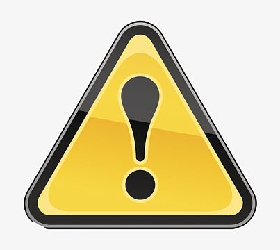 感叹号三角形黄色警告牌实物