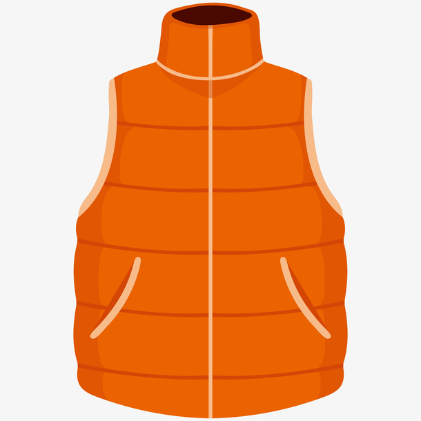 关键词 : 服饰,马甲,冬季服装,橙色保暖背心矢量插画,免抠png[声明]