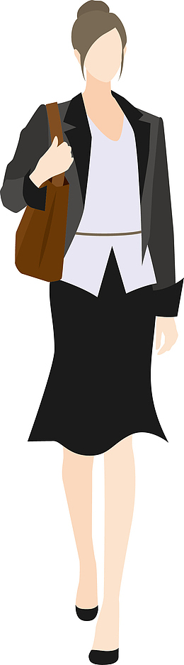 卡通白领女士矢量图