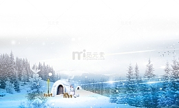 高清梦幻下雪小屋