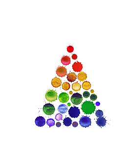 矢量彩色泼墨小点金字塔