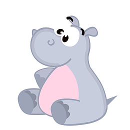 卡通河马动物设计
