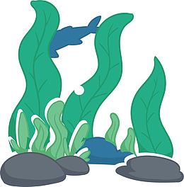 绿色扭动卡通海草