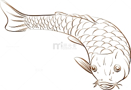 可爱卡通锦鲤矢量图