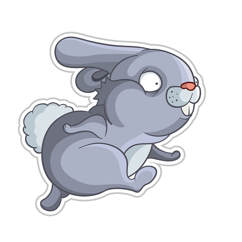 卡通奔跑的小兔子设计
