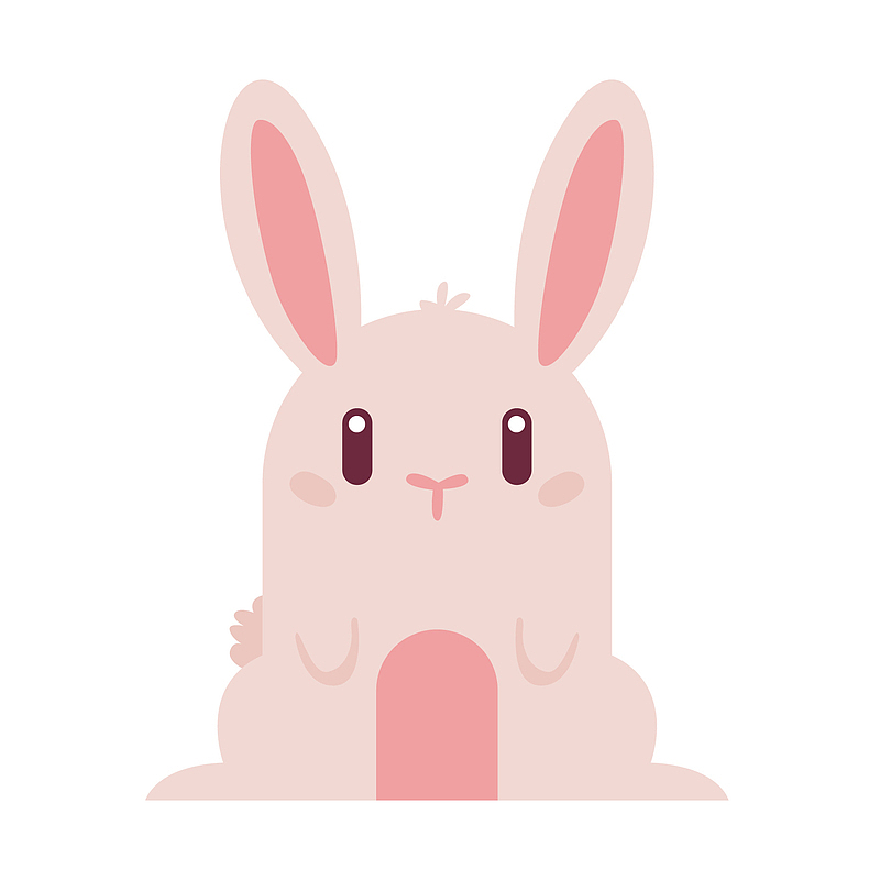 卡通粉红色的小兔子