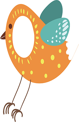 彩色小鸟飞森林动物卡通插画素材