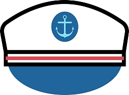 卡通蓝白水手帽子