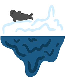 蓝色大海冰山海豹