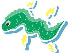 绿色卡通海鳗电鳗