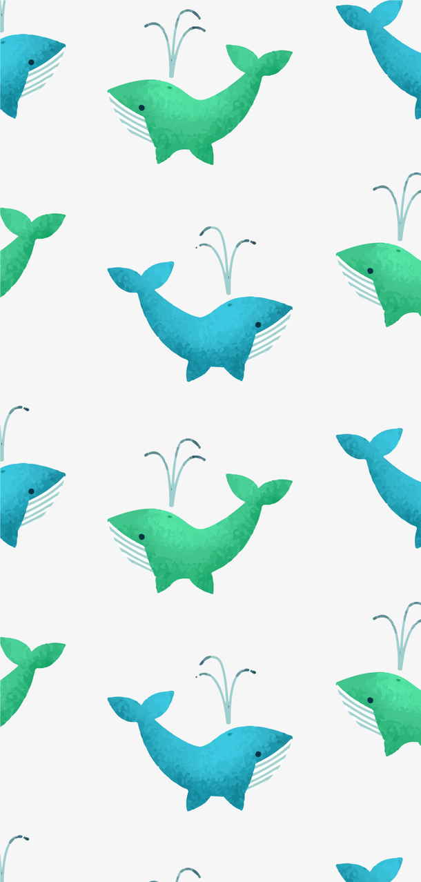 可爱卡通大海鲸鱼