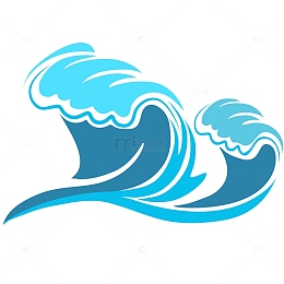 蓝色纯净海浪插画