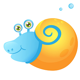 手绘海洋生物海螺矢量素材