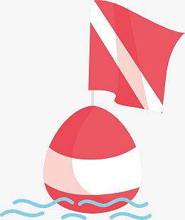 红色卡通大海浮标