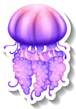 世界海洋日美丽水母贴纸