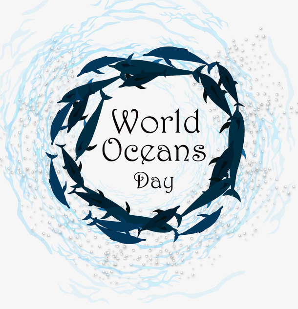 关键词 : 世界海洋日,蓝色,鱼群,背景,主题,创意设计