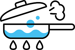 手绘黑色线条描边锅具