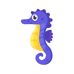 PNG卡通可爱的生物海洋海马