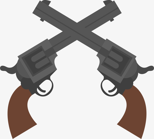 交叉的左轮手枪