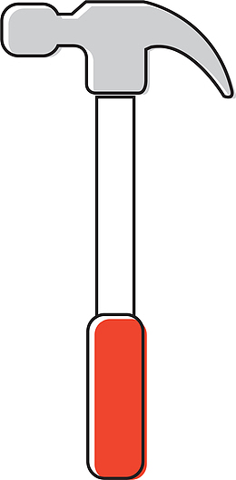 金属五金卡通手绘锤子