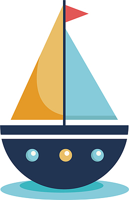 矢量图海洋上的小船