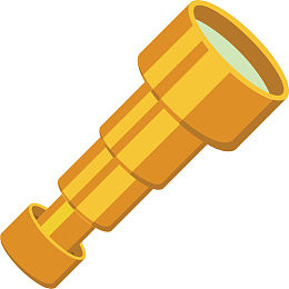 伸缩矢量卡通金属望远镜