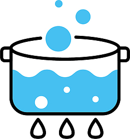 黑色迷你线条手绘铁锅