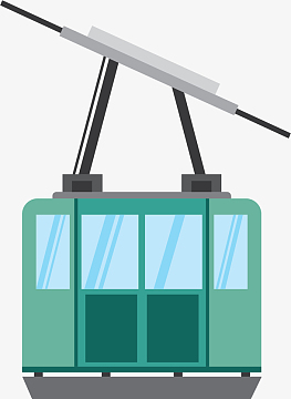 手绘磨砂金属观光缆车