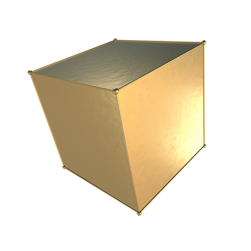 金色方体立体几何