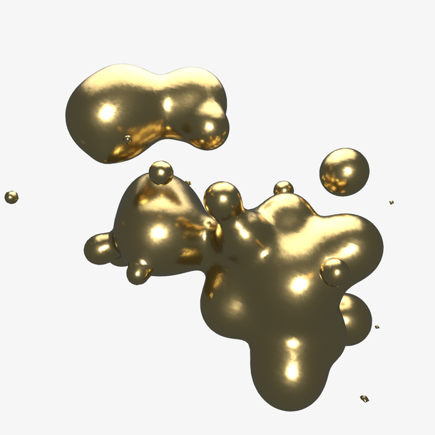 3d金属融化插画设计