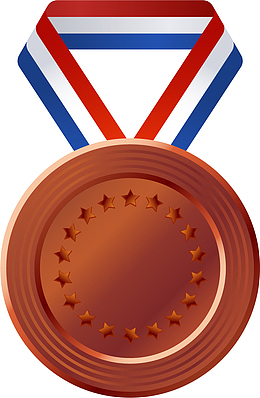 青铜扁平风格矢量奖牌