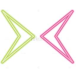 彩色发光箭头矢量插画