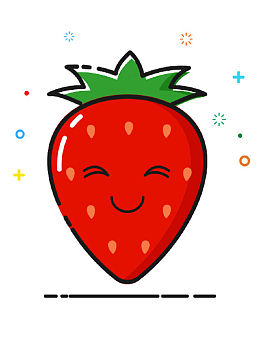 卡通可爱草莓插画免抠