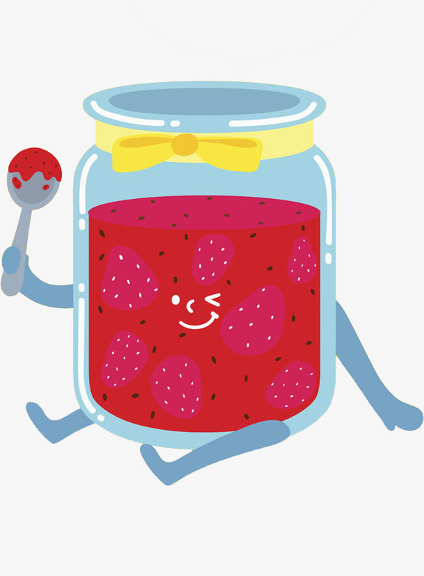 卡通可爱的草莓酱免抠图