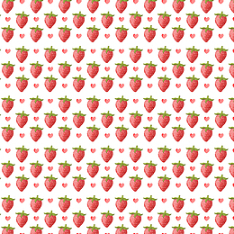水彩绘草莓无缝背景矢量
