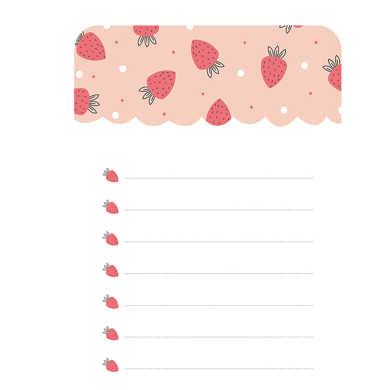 粉红色草莓简单书信
