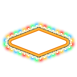 彩色霓虹灯标题框PNG