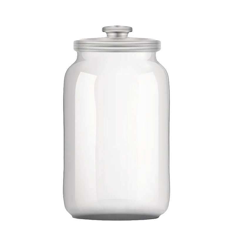 透明反光的玻璃广口瓶实物