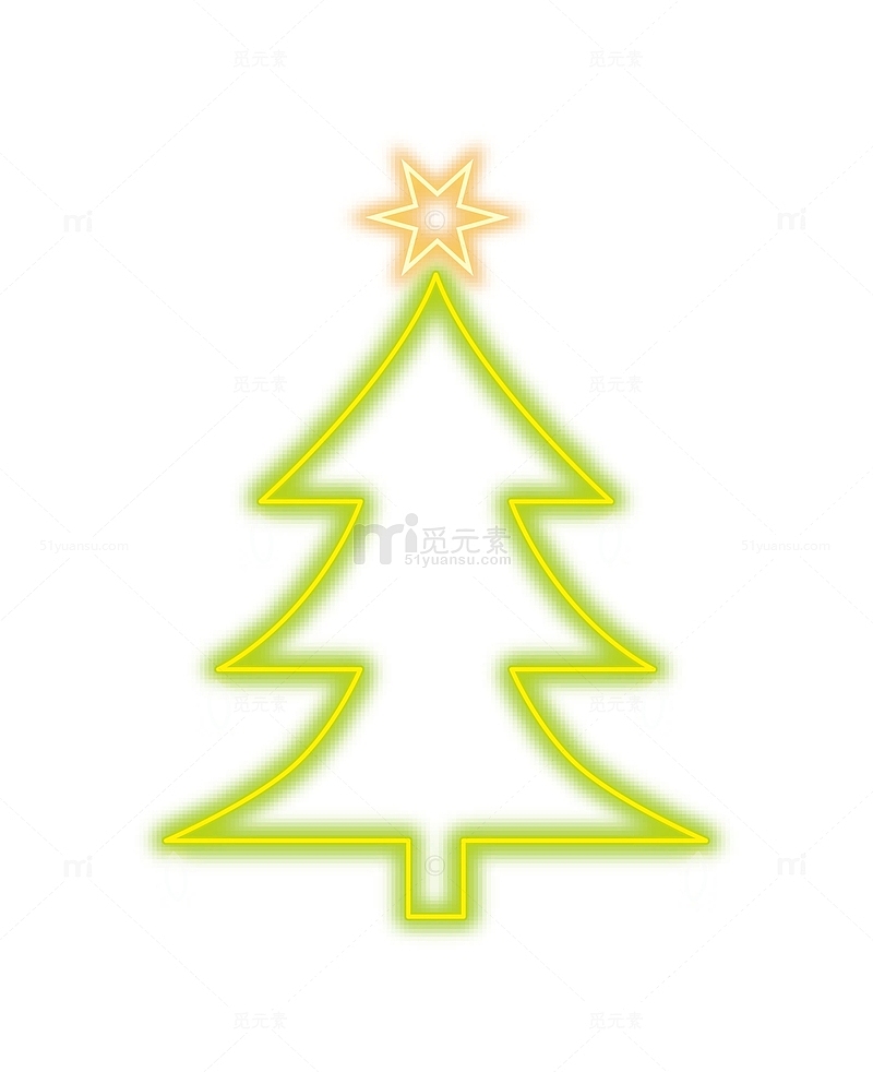 霓虹黄色线条圣诞树