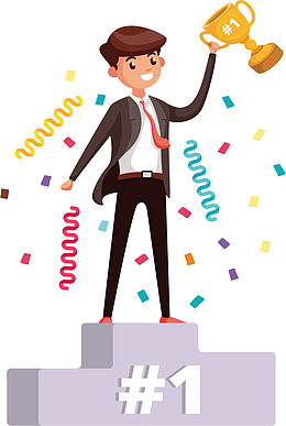 颁奖台第一名的人